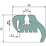 GRANIT Dichtgummi - 25 Stück - Klemmbereich (mm): 2,2. Länge (m): 25. B (mm): 24. H (mm): 22
