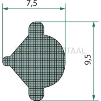 GRANIT Opvulrubber - 50 stuks - Lengte 50 m, B 7,5 mm, H 9,5 mm