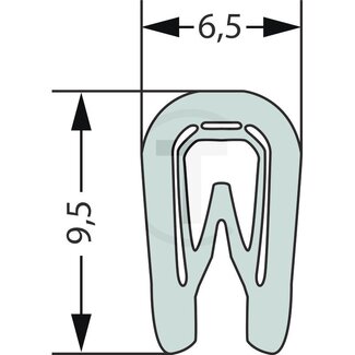 GRANIT Dichtgummi - Klemmbereich (mm): 45323. Länge (m): 1. B (mm): 6,5. H (mm): 9,5