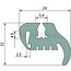 GRANIT Rubber seal - 5 pcs. - 654921450/5 | Clamping range: 2,2 mm | Length: 5 m | B: 24 mm | H: 22 mm