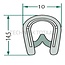 GRANIT Rubber seal - 654A1015 | Clamping range: 1 - 4 mm | Length: 1 m | B: 10 mm | H: 14,5 mm | Menke no.: 67842