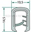 GRANIT Raamrubber - 654A1044 | Klembereik: 45414 mm | Lengte: 1 m | B: 10,5 mm | H: 14,5 mm