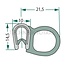 GRANIT Rubber seal - 654A1108 | Clamping range: 1 - 4 mm | Length: 1 m | B: 26,5 mm | H: 14,5 mm