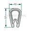 GRANIT Rubber seal - 654A1018 | Clamping range: 1 - 4 mm | Length: 1 m | B: 10 mm | H: 17 mm