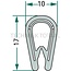 GRANIT Rubber seal - 654A1018 | Clamping range: 1 - 4 mm | Length: 1 m | B: 10 mm | H: 17 mm