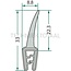 GRANIT Rubber seal - 5 pcs. - 654A1500/5 | Clamping range: 1 - 2,5 mm | Length: 5 m | B: 8,8 mm | H: 33 mm