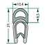 GRANIT Rubber seal - 654A1102 | Clamping range: 1 - 4 mm | Length: 1 m | B: 10,4 mm | H: 21 mm