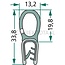 GRANIT Rubber seal - Clamping range (mm): 45384. Length (m): 1. B (mm): 13,2. H (mm): 33,8