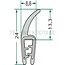 GRANIT Rubber seal - 5 pcs. - 654A1501/5 | Clamping range: 1 - 2,5 mm | Length: 5 m | B: 8,8 mm | H: 24 mm