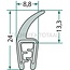 GRANIT Rubber seal - 5 pcs. - 654A1501/5 | Clamping range: 1 - 2,5 mm | Length: 5 m | B: 8,8 mm | H: 24 mm