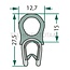 GRANIT Rubber seal - 654A1117 | Clamping range: 1 - 4 mm | Length: 1 m | B: 12,7 mm | H: 27,5 mm