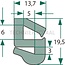 GRANIT Rubber seal - 654921041 | Length: 1 m | B: 13,7 mm | H: 19,5 mm