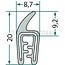 GRANIT Dichtgummi - Klemmbereich (mm): 45323. Länge (m): 1. B (mm): 8,7. H (mm): 20