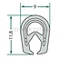 GRANIT Rubber seal - 5 pcs. - 654A2051/5 | Clamping range: 1 - 3 mm | Length: 5 m | B: 9 mm | H: 11,8 mm