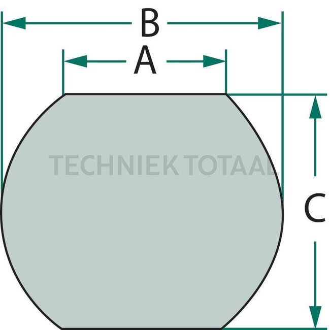 GRANIT Lower link ball set Cat. 3 - 10 pcs. - 20011132/10 | Category: 3 | Version: Standard | A: 37 mm | B: 64 mm | C: 45 mm | Description: Granit standard balls are made of hardened chrome manganese steel 16MnCr5.