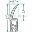 GRANIT Window rubber clamping range 1 - 3 mm, b 8,7 mm, h 27,3 mm - 1 meter
