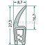 GRANIT Window rubber clamping range 1 - 3 mm, b 8,7 mm, h 27,3 mm - 1 meter