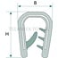 Raamrubber klembereik 1 - 3 mm, b 8,7 mm, h 27,3 mm - 1 meter