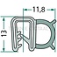 GRANIT Rubber seal - 5 pcs. - 654A1549/5 | Clamping range: 2 mm | Length: 5 m | B: 11,8 mm | H: 13 mm