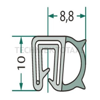 GRANIT Dichtgummi - 5 Stück - Klemmbereich (mm): 1 - 2,5. Länge (m): 5. B (mm): 8,8. H (mm): 10