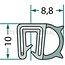 GRANIT Rubber seal - 25 pcs - Clamping range (mm): 1 - 2,5. Length (m): 25. B (mm): 8,8. H (mm): 10