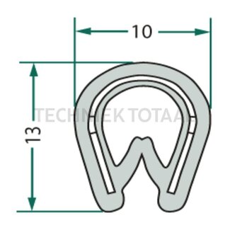 GRANIT Fenstergummi Klemmbereich 1 - 4 mm, b 10 mm, h 13 mm - 1 Meter
