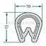 GRANIT Rubber seal - 654A3007 | Clamping range: 1 - 4 mm | Length: 1 m | B: 10 mm | H: 13 mm