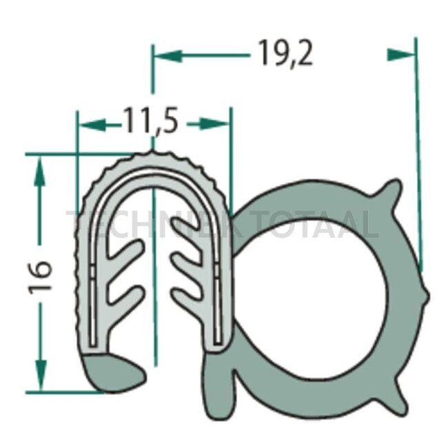 GRANIT Raamrubber - 5 stuks - 654A2541/5, 0009640492, 0173592, 0174232, 0526072, 0029641206, 0146365, 0155137, 0157059, 0156434, 0157097, 0157755, 9640492, 161765, 0992387, 0992387CE, 51101185, 51113936, 010005007