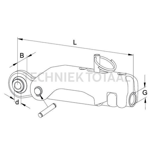 Walterscheid Housing Stabilizer ASST-B/S with mechanical base body and bolt (reinforced version) - 395309201, AL175835, AL76688, 1309201 | L: 350 mm | d: 19,1 mm | B: 44 mm | G: M30 mm | Spring travel: +/- 33 | Description: <b>Advantages:</b> |  Safe transport |  Stab