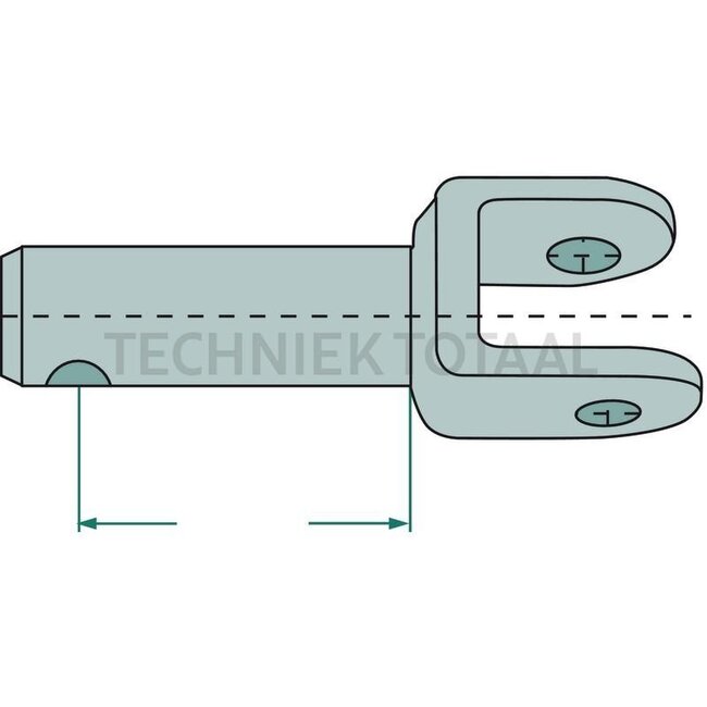 Gaffel - 71802505, 3140005R1 | Afmetingen: lengte= 78, pen-Ø= 28, inbouwafmeting= 42, boring gaffel= 16 mm