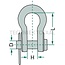 Shackle with pin straight galvanized Ø 14 mm, H 18 mm, L 40 mm