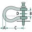 GRANIT Shackle - 71899037 | A: 19 mm | B: 33 mm | C: 103 mm | D: 16 mm