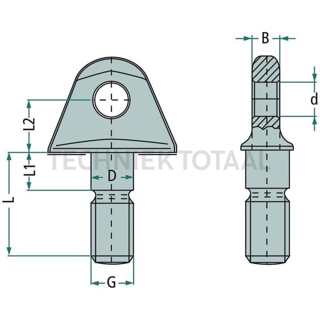 Walterscheid Laschensatz - 395201024, 201024 | d: 20 mm | D: 25,2 mm | L: 62 mm | L1: 22 mm | L2: 30 mm | B: 16 mm | G: M24 mm | Agraset: 374