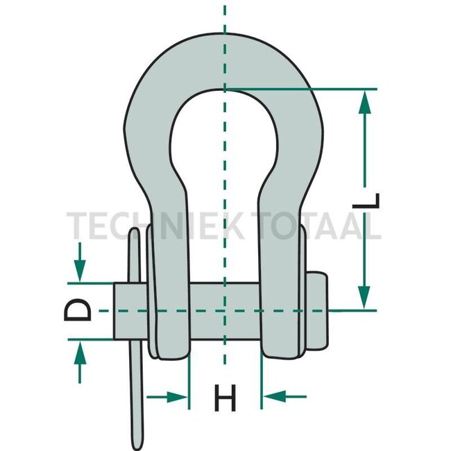 Shackle with pin straight galvanized Ø 12 mm, H 18 mm, L 40 mm