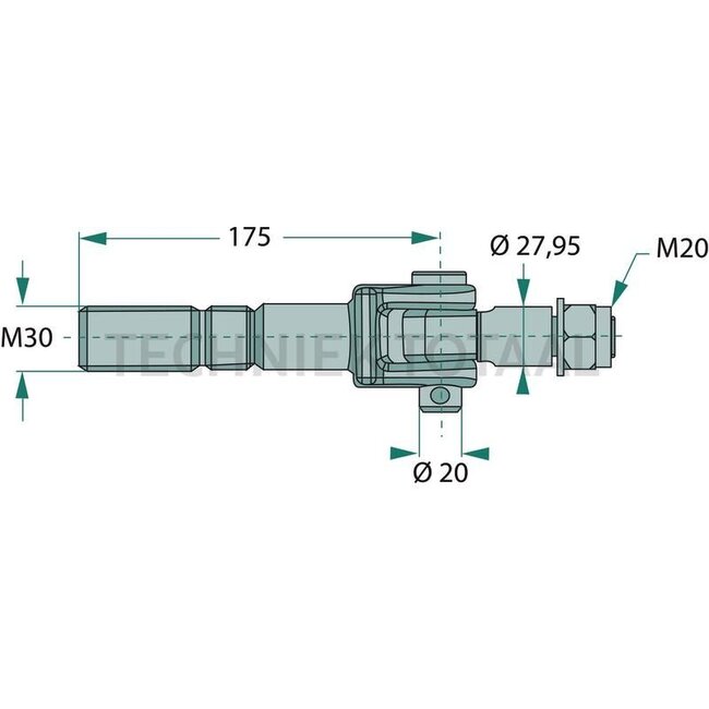 GRANIT Stabiliser Cat. 2 - 71815094, 4271707M93, 100227004 | Eye Ø: 28 mm | Description: Gabelkopfbreite 51 mm | Thread: M24 x 3 mm | Cat.: 2 | Length min./max.: 430 - 490 mm | Type: SLA-A-020 | Assembly notes: Automatische Verriegelung