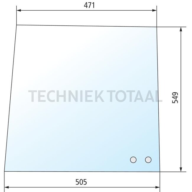 GRANIT Seitenscheibe hinten - 675130585, F182800200410, 130585 | Stärke: 5 mm | Farbe: klar | Breite: 667,5 - 642 mm | Höhe: 420 mm