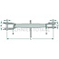 GRANIT Stabiliser bar - 718BSL450 | L: 450 - 600 mm | F: 24 x 2,5 mm | A: 40 mm | B: 70 mm | C: 24 mm | D: 72 mm | E: 18 mm