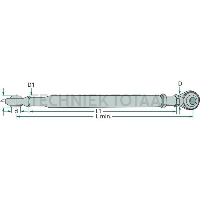 Stabilisatorstang compleet, links en rechts - 71802499, 1965995C91, 3146371R94 | d: 19 mm | h: 45 mm | D: 25 x 3 mm | L: 390 - 640 mm | Afmetingen: lengte: 390 - 640 mm | Plaats: links en rechts