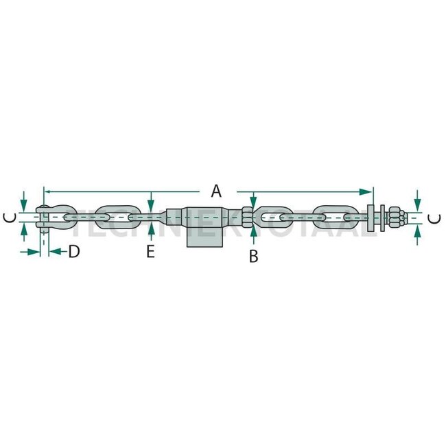 GRANIT Stabilisatorkette 415 mm, 16 x 2 mm, 18 x 1,5 mm, 2 + 2 Glieder | 70070004, 070070004