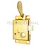 GRANIT Door handle with cylinder, chromed, small collar, 35 mm hole spacing, 140 mm handle length, incl. keys - 65499157