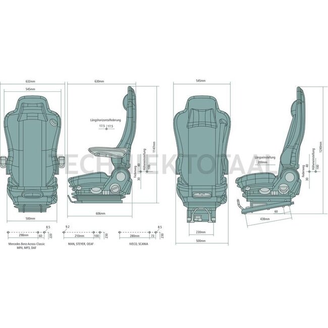 GRAMMER Kingman Comfort MSG90.6PG - 2401208134, 1208134 | Sitztyp: MSG90.6PG | Federung: luftgefedert | Polsterart: Stoff | Spurmaß: 230 mm | Sitzbreite: 550 mm | Längshorizontalfederung: Ja | Gurtsystem: Ja | Bordspannung: 24 V | Sitzheizung: Ja | Bezeichnung: K