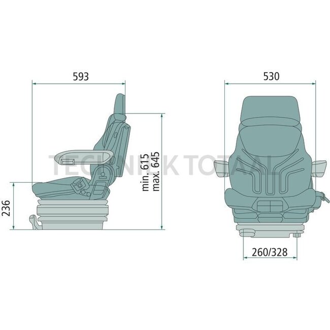 GRAMMER Staplersitz MSG75G/731 - 2401137772, 3534331001, 1137772, 3944331004, 3004331006, 3944331000 | Sitztyp: MSG75G/731 | Federung: luftgefedert | Polsterart: Stoff | Sitzkontaktschalter: Ja | Spurmaß: 260 → 328 mm | Sitzbreite: 520 mm | Joystickkonsole: Ja |