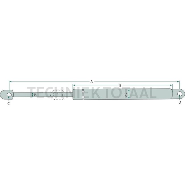 GRANIT Gasdruckdämpfer Heckscheibe 150 N, 785 mm, Hub 350 mm Massey Ferguson - 3389556M2