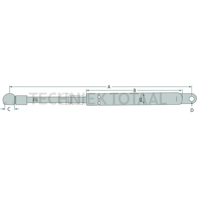 GRANIT Gasdruckdämpfer Motorhaube 100 N, 790 mm, Hub 355 mm Fiat Serie 66-94 | 44909638