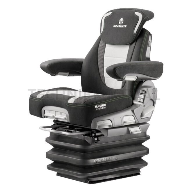 GRAMMER Zitting Maximo Evolution Dynamic MSG95EL/741 - 2401288764, 1288764 | Ophanging: luchtgeveerd | Bekledingstype: stof | Zittingcontactschakelaar: ja | Spoormaat: 260 mm | Zittingbreedte: 550 mm | Joystickconsole: optioneel | Horizontale vering in de dwarsri