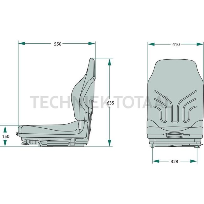 GRAMMER MSG20 schmal MSG20 - 240135671, 135671 | Sitztyp: MSG20 | Federung: mechanisch | Polsterart: PVC | Sitzkontaktschalter: Optional | Spurmaß: 328 mm | Sitzbreite: 410 mm | Gurtsystem: Optional | Sitzheizung: Optional | Länge: 550 mm | Höhe: 635 mm | Technis