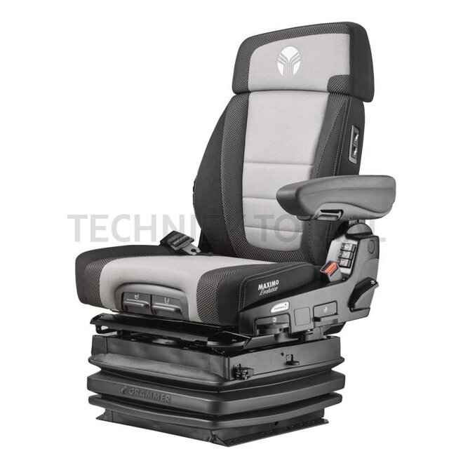GRAMMER Maximo XT Evolution Dynamic MSG97EL/741 - 2401388488, 1388488 | Ophanging: luchtgeveerd | Bekledingstype: Stof / Nieuw ontwerp | Zittingcontactschakelaar: Ja | Spoormaat: 380 mm | Zittingbreedte: 550 mm | Joystickconsole: Optioneel | Horizontale vering in