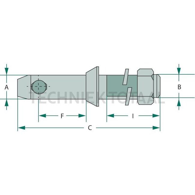 GRANIT Lower link pin Cat. 1 - 20012991 | Category: 1 | A: 22 mm | B: 3/4" UNF mm | C: 137 mm | D: 12 mm | F: 51 mm | I: 48 mm