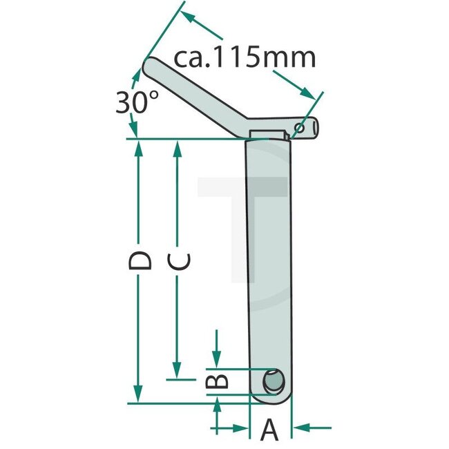 GRANIT Pin Cat. 0 - Category: 0. A (mm): 16. B (mm): 6. C (mm): 220. D (mm): 250