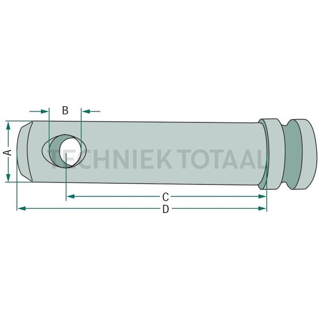 GRANIT Lower link pin Cat. 2 - 20000150, H342090KIT | Version: Universal, without chain | Category: 2 | A: 28 mm | B: 12 mm | C: 105 mm | D: 120 mm | E: 34 mm